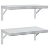 vidaXL Vegghillur 2 stk. 50x30 cm Silfurlita&eth; Ry&eth;fr&iacute;tt St&aacute;l
