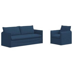 vidaXL S&oacute;fasett 2 pcs Bl&aacute;r 196 x 82 x 85 cm d&uacute;kur