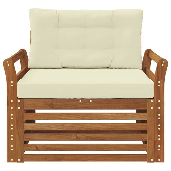 vidaXL &Uacute;ti s&oacute;fasett Solid Akas&iacute;uskei&eth; og P&oacute;lyester N&aacute;tt&uacute;rulegur