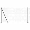 vidaXL Gir&eth;ingarp&oacute;stur Gr&aacute;r 10 x 1,2 m (60 x 60 mm net) St&aacute;l og PVC