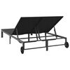vidaXL Sunbed 1-Pers&oacute;na Svartur 206 x 62.5 x 74 cm p&oacute;l&yacute;rattan