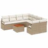 vidaXL Gar&eth;s&oacute;fa sett me&eth; geymslu 9 pcs Beige og krem p&oacute;l&yacute;rattan