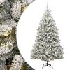 vidaXL Gervi j&oacute;latr&eacute; me&eth; 300 LED Gr&aelig;nn og hv&iacute;tur 210 cm PVC og m&aacute;lmur