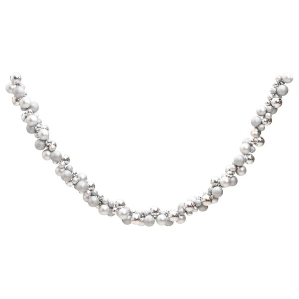 vidaXL J&oacute;lak&uacute;lur Garland Silfur 175 cm P&oacute;l&yacute;st&yacute;ren