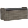 vidaXL Geymslubekkur me&eth; P&uacute;&eth;a Gr&aacute;r 115x51x52 cm P&oacute;l&yacute;rattan