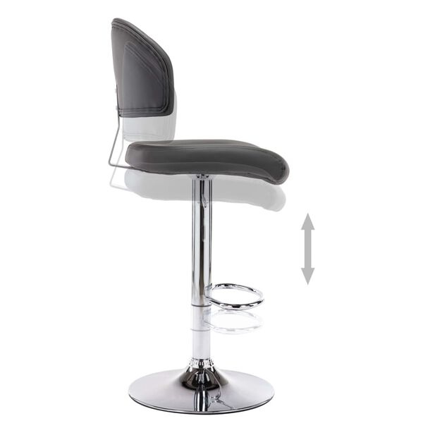 249649 vidaXL Bar Stool Grey Faux Leather
