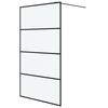 vidaXL Sturtuveggur Walk-in Svartur 115x195 cm Matt Hert Gler