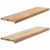 vidaXL stigagangur 2 stk &Oacute;me&eth;h&ouml;ndlu&eth; 100x25x2 cm gegnheil vi&eth;ar eik