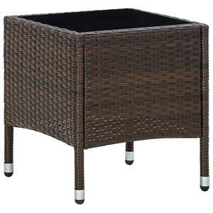vidaXL Gar&eth;bor&eth; Br&uacute;nt 40x40x45 cm P&oacute;l&yacute;rattan