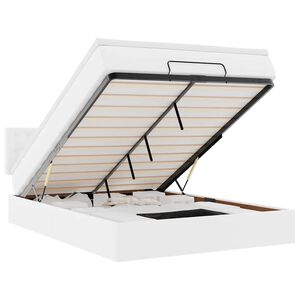 vidaXL Ottoman r&uacute;m me&eth; d&yacute;num og lj&oacute;sd&iacute;&oacute;&eth;um hreinhv&iacute;tt 140x190cm