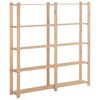vidaXL Geymslurekki 5 Hillur 170x28,5x170 cm Gegnheil Fura