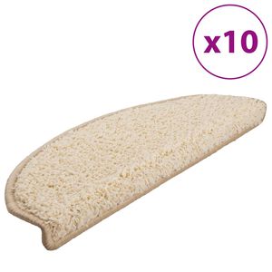 vidaXL Stigamottur 10 stk 65x21x4 cm kremlita&eth;ar h&aacute;lfhringlaga st&oacute;rar