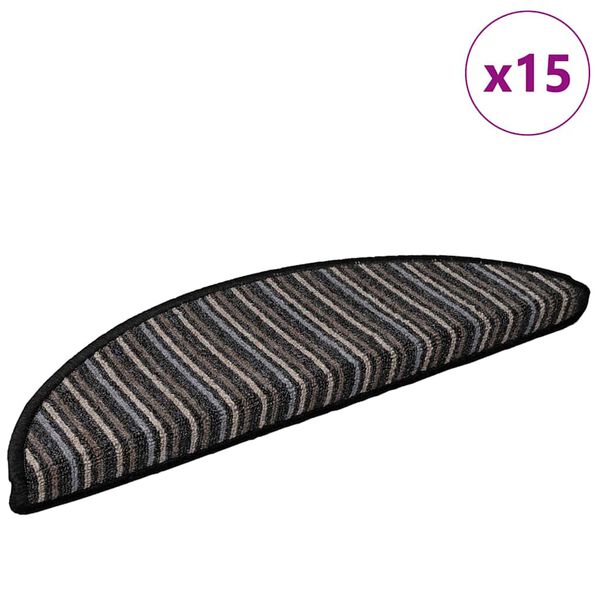 vidaXL Sj&aacute;lfklemmdu stiga mottur 15 pcs Antras&iacute;t 56 x 17 x 3 cm