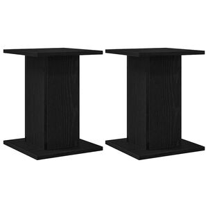 vidaXL Bl&oacute;mastandur 2 pcs Svartur Eik 30 x 30 x 40 cm Samsettur vi&eth;ur