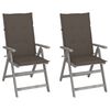 vidaXL Gar&eth;bekkjust&oacute;lar 2 stk me&eth; p&uacute;&eth;um Solid Acacia Wood