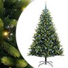 vidaXL Gervi li&eth;a&eth;ur j&oacute;latr&eacute; 300 LED lj&oacute;s Gr&aelig;nn 210 cm PVC og PE