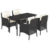 vidaXL 5 Hluta Gar&eth;bor&eth;stofusett me&eth; Sessum Svart P&oacute;l&yacute;rattan