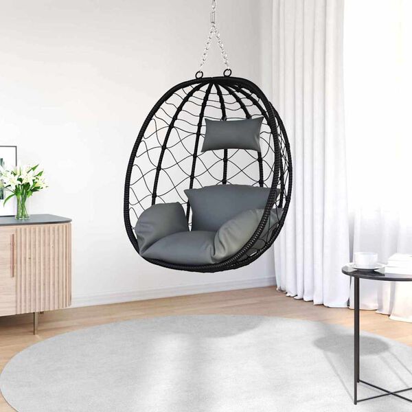 vidaXL Hangandi eggjast&oacute;ll Antras&iacute;t 91,5 x 60 x 110 cm p&oacute;l&yacute;rattan
