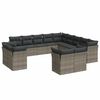 vidaXL 13 Hluta Gar&eth;s&oacute;fasett me&eth; Sessum Gr&aacute;r P&oacute;l&yacute;rattan