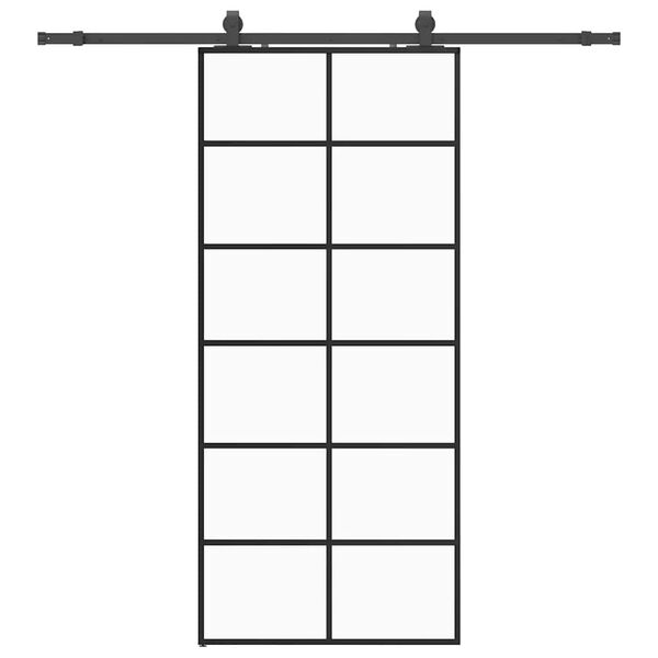 vidaXL Rennihur&eth; me&eth; v&eacute;lb&uacute;na&eth;arsetti Svart 90x205 cm ESG Gler