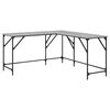 vidaXL Skrifbor&eth; Gr&aacute;tt Sonoma Eik 149x149x75 cm Samsettur Vi&eth;ur