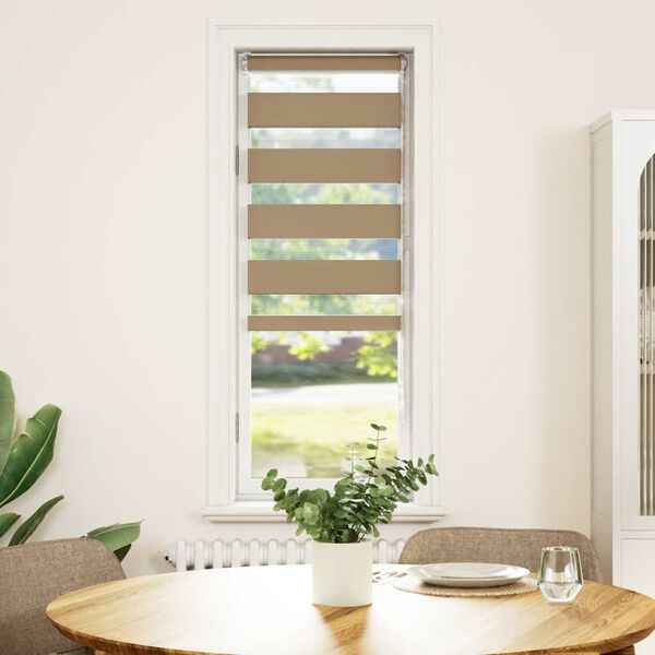 vidaXL Zebra Gard&iacute;na Sandbr&uacute;nt 40x150 cm Efni Breidd 35,9 cm P&oacute;l&yacute;ester