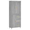 vidaXL H&aacute;r Sk&aacute;pur Gr&aacute;r Sonoma 69,5x34x180 cm Samsettur Vi&eth;ur