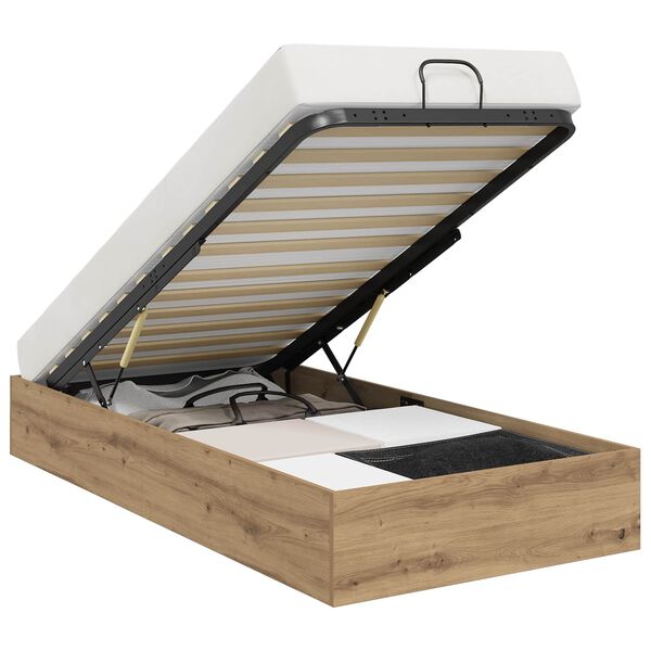 vidaXL Ott&oacute;man s&aelig;ngurrammi Artisan Eik 90 x 200 cm Samsettur vi&eth;ur