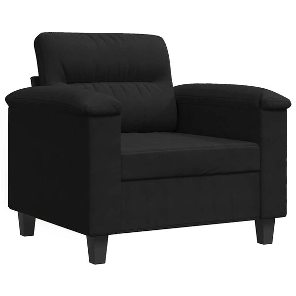 vidaXL Stofust&oacute;ll Svartur 60 cm M&iacute;kr&oacute;f&iacute;ber&aacute;kl&aelig;&eth;i