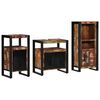 vidaXL Ba&eth;herbergismublasett me&eth; sk&uacute;ffu 3 pcs Solid endurheimt tr&eacute;