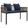 vidaXL &Uacute;tibekkur Gr&aacute;tt og sj&aacute;vargul 117 x 54 x 74.5 cm p&oacute;l&yacute;rattan