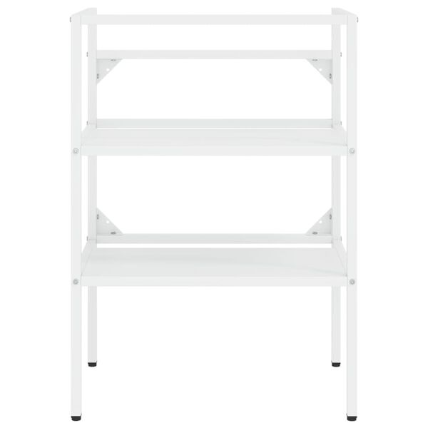 vidaXL Vaskagrind á Baðherbergið með Innbyggðri Handlaug Hvítt Járn