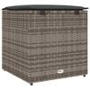 vidaXL Koddabox með geymslu Grár 50 x 50 x 50 cm pólýrattan