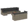 vidaXL 11 Hluta Gar&eth;s&oacute;fasett me&eth; Sessum Gr&aacute;r P&oacute;l&yacute;rattan