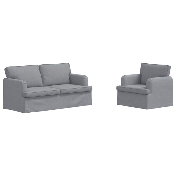 vidaXL S&oacute;fi 2 pcs Lj&oacute;sgr&aacute;r 162 x 80 x 85 cm d&uacute;kur