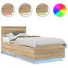 vidaXL Ramsv&iacute;k me&eth; LED r&aelig;mum Sonoma Eik 70 x 190 cm Samsettur vi&eth;ur