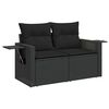 vidaXL 8 stykki gar&eth;s&oacute;fasett me&eth; p&uacute;&eth;um Black Poly Rattan Acacia