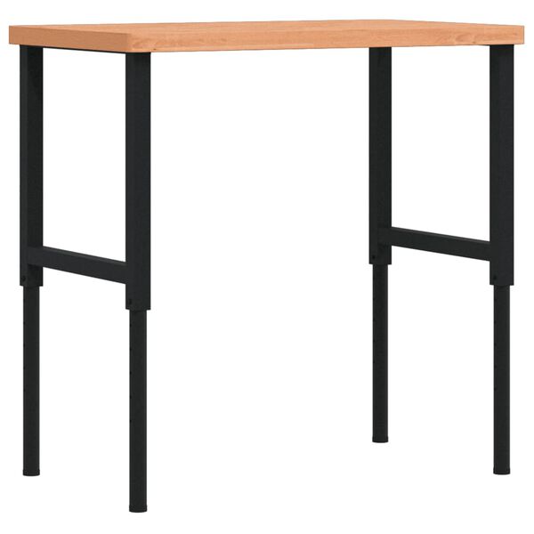 vidaXL Vinnubekkur 100x60x(73-99,5)cm R&eacute;tthyrningslaga Gegnheil Beyki