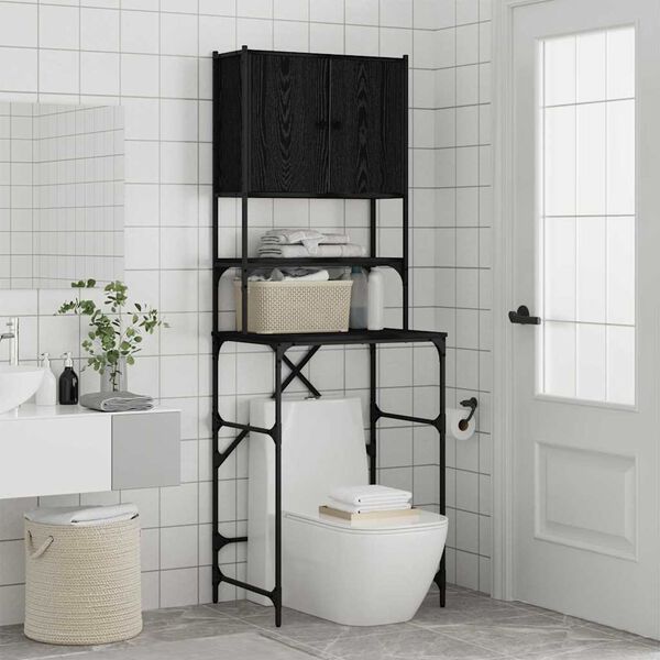 vidaXL &THORN;vottav&eacute;larsk&aacute;pur Svartur 0ak 68 x 48,5 x 194 cm