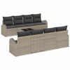 vidaXL Gar&eth;s&oacute;fa sett me&eth; geymslu me&eth; kodda 9 pcs Gr&aacute;r p&oacute;l&yacute;rattan