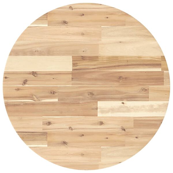 vidaXL Bor&eth;plata &Oslash;60x4 cm Kringl&oacute;tt Gegnheill Akas&iacute;uvi&eth;ur