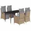 vidaXL 5 Hluta Gar&eth;bor&eth;sett me&eth; Sessum Drapplitu&eth; Blanda P&oacute;l&yacute;rattan