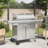 vidaXL Gasgrill me&eth; 7 brennurum &uacute;r silfur ry&eth;fr&iacute;u st&aacute;li