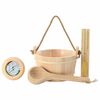 vidaXL Sauna Auka Sett 4 pcs Br&uacute;nn St&aacute;lfuruvi&eth; og hampur