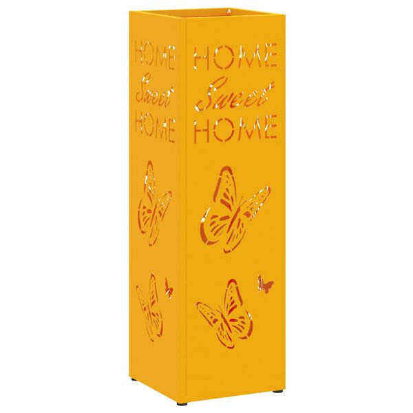 vidaXL Regnhlífastendur Sinnepsgulur 15.5 x 15.5 x 49 cm metal