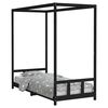 vidaXL Barnar&uacute;mgrind Sv&ouml;rt 90x200 cm cm Gegnheil Fura
