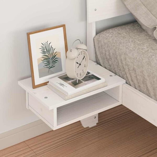 vidaXL Ramsv&iacute;k me&eth; h&ouml;fu&eth;gafl Hv&iacute;tt 100 x 200 cm Solid furuhikk