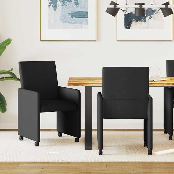 vidaXL Matsalur st&oacute;lar me&eth; hj&oacute;lum 2 pcs Svartur 57 x 66 x 94 cm d&uacute;kur