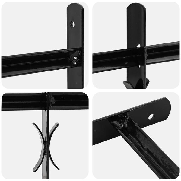 vidaXL Gluggagrill Svartur 176 x 30 cm Dufth&uacute;&eth;a&eth; st&aacute;l