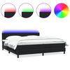 vidaXL H&oacute;lfa&eth; Springr&uacute;m me&eth; D&yacute;nu og LED Svart 200x220 cm Flauel